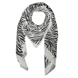 Baumwolltuch Zebra weiß schwarz quadratisches Tuch - Picture 1 of 3