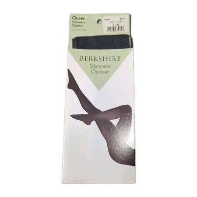 Berkshire Pantyhose, Queen Shimmers Opaque Control top New, Steel Size 1x-2x - Image 1 of 3