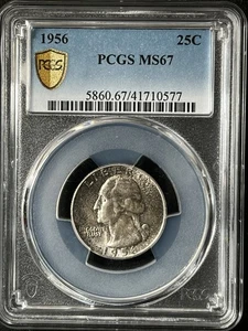 1956 25C Washington Quarter Dollar PCGS MS67 41710577 - Picture 1 of 2
