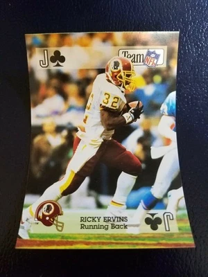 Ricky Ervins Redskins 1992 TEAM NFL STAR PLAYING CARDS SQUARED CORNERS - Image 1 of 2