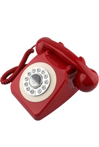 Teléfono Retro con Cable TelPal Teléfonos Antiguos De Colección, Clásico Teléfono Fijo Hogar Oficina Decoración - Imagen 1 de 8