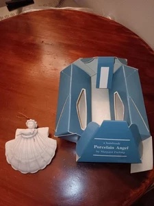 Margaret Furlong Biskuitporzellan Muschel Engel Ornament 1984 in Box - Bild 1 von 7