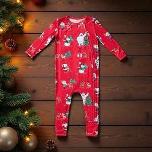 Pottery Barn Kids PBK Weihnachten Pyjama Bio Baumwolle Rudolph 18-24M - Bild 1 von 5