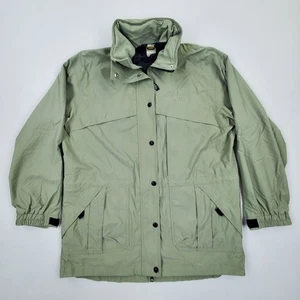 Giacca antipioggia vintage Y2K REI Co-Op donna verde utility con cappuccio giacca anorak taglia L - Foto 1 di 19