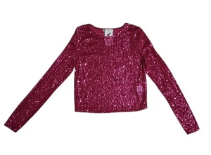 Camicetta/SQ donna Chelsea & Violet taglia M rosa su rosa paillettes manica lunga - Foto 1 di 3