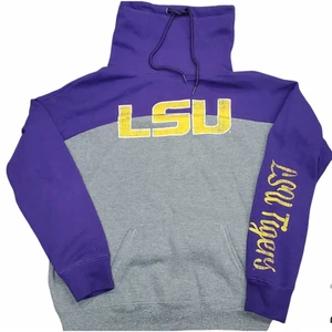 LSU Tigers Colosseum Herren Pullover Sweatshirt grau Farbblock Kordelzug Größe M - Bild 1 von 6