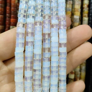 Cuentas espaciadoras de disco Heishi de ópalo transparente de alta calidad de 3x6 mm para hacer joyas - Imagen 1 de 4