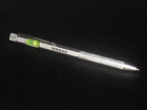 Nissan Car Brand Rare Metal Silver Ballpoint Pen with Spirit Level - Picture 1 of 6