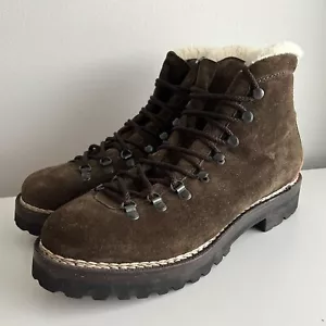 $1,850 Ralph Lauren Purple Label Fidel Leather Suede Shearling Chukka Boot 12 D - Picture 1 of 15