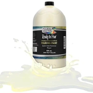 Gold Interference Pearl Special Effects Pouring Paint - Half Gallon Bottle - Picture 1 of 5