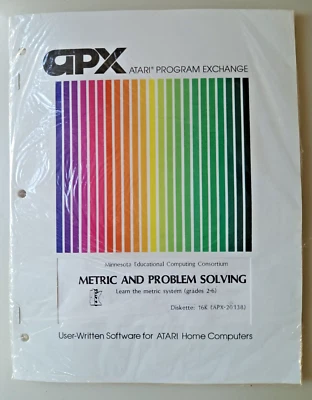Metric & Problem Solving;Atari 400/800/LX/XE; Disk w/manual APX-20138 -Paperback - Image 1 of 2