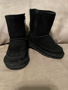 BEARPAW Girls Size 8 Toddler EMMA Black Boots - Picture 1 of 7