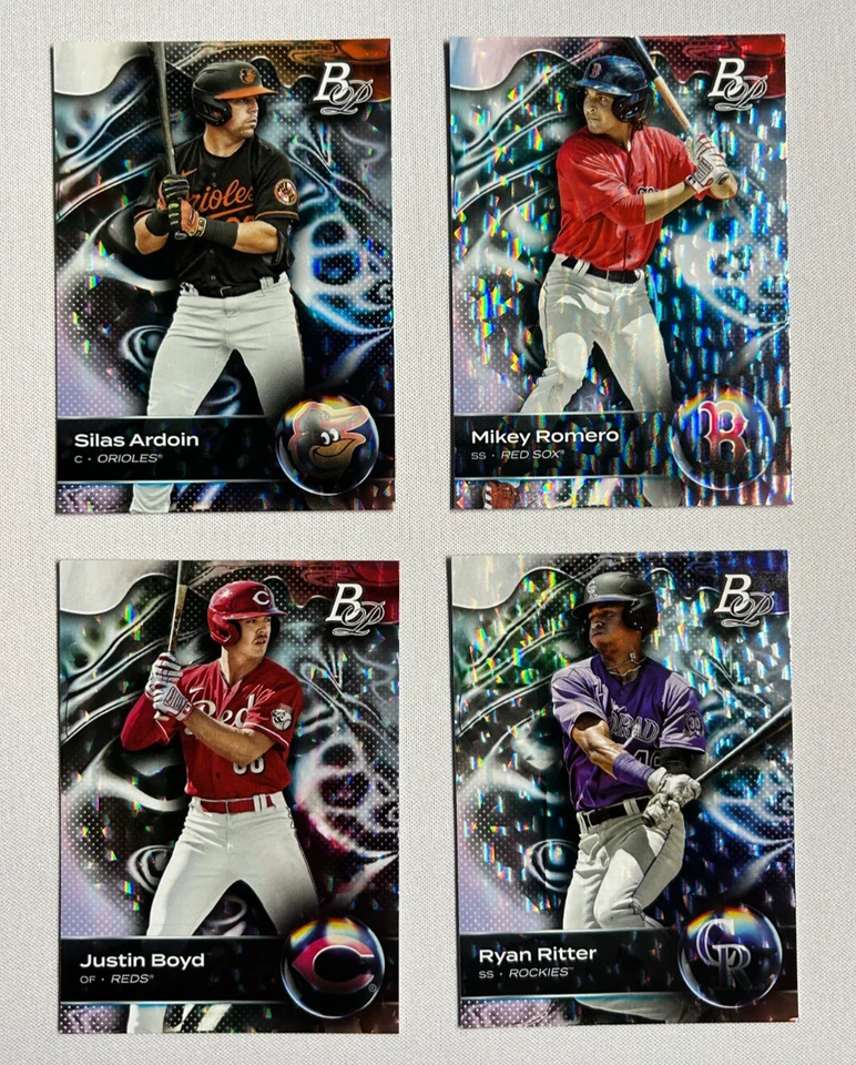 2023 Topps Bowman Platinum ICE PATTERN FOIL - LOT - Ritter, Ardoin, Romero, Boyd - Image 1 of 4