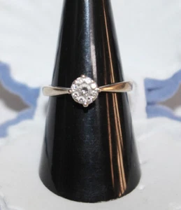 0.23ct Natural Round Diamond Solitaire Look 14K BIS Hallmarked White Gold Ring - Picture 1 of 5