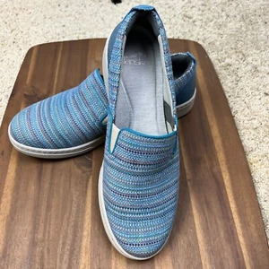 Dansko Damen-Slipper Größe 10,5 blau Stoff Halbschuhe bequem Arbeit Freizeit - Bild 1 von 7