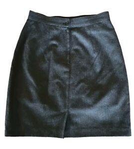 Vintage Alberto Makali Women Black 100% Wool Short Skirt Size 6 Made In USA