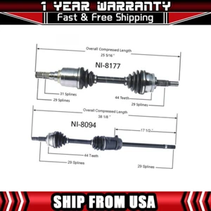 TrakMotive 2 Front CV Axle Shaft Fits 2000 Infiniti I30 2001 Nissan Maxima - Picture 1 of 3