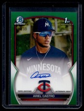 2023 Bowman Chrome Prospect Green Refractor Ariel Castro Auto 59/99 Minnesota