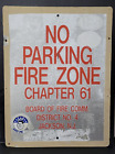 No Parking Fire Zone Metal Sign Chapter 61 Board Fire Comm District 4 Jackson NJ
