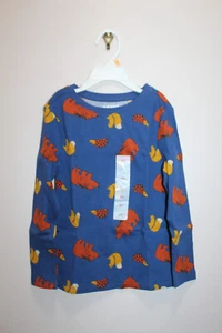 OLD NAVY BOYS THERMAL PAJAMA TOP 100% COTTON FOREST ANIMALS BLUE & MLTI SIZE 5T - Picture 1 of 2