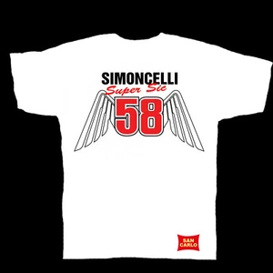Marco Simoncelli 58 `Wings` moto gp T-Shirt White SM to XXXL - Picture 1 of 10