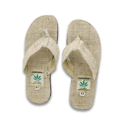 Fwosi Hemp handmade slippers are 100% natural and eco-friendly, crafted in Nepal - Image 1 of 4