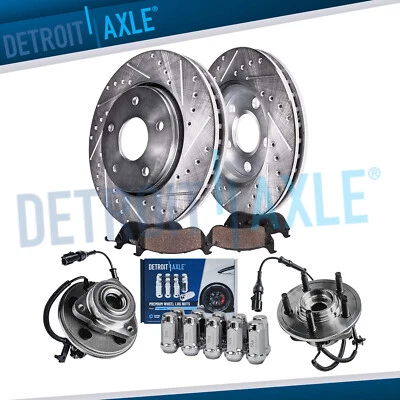 Buje de rueda de pastillas de freno de rotor perforado delantero con tuercas de 10 piezas para Explorer Mountaineer Foto 1 de 4