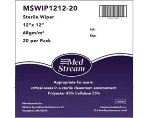 McKesson ISO Class 5 White Sterile Polyester Cellulose 12 X 12 Cleanroom Wipes - Picture 1 of 1