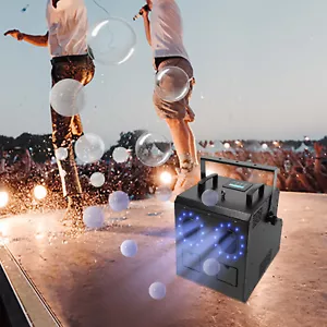 Bubble Fog Machine with RGB LED Lights, Remote Control & Timer Function - Picture 1 of 17