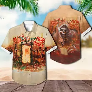 Black Sabbath Mob Rules Album Cover Hawaiian Shirt, shirt US size aloha Gift Fan - Picture 1 of 2