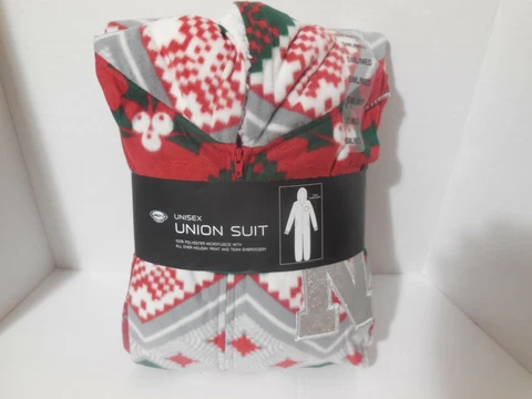 New Nebraska Cornhuskers Holiday Warm Unisex Pajamas Fleece Wool Union Suit S/M Cover