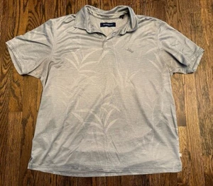 TOMMY BAHAMA Mens Gray Stripe Golf Performance Polo Tee Shirt Size XL - Picture 1 of 3
