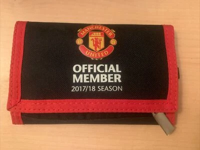 Vibrant Red/Gold/Black Manchester United Soccer/Football Trifold Wallet Vintage - Image 1 of 3