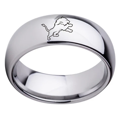 Detroit Lions Football Team Stainless Steel Silver Rings Band Jewelry Size 6-13 Cover