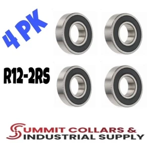 R12-2RS C3 EMQ Premium Sealed Ball Bearing, 3/4"x1-5/8"x7/16", R12rs (4 QTY) - Picture 1 of 1