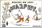 1962 QSL Radio Card Code WA2PWI Middlesex New Jersey Station Posted Postcard