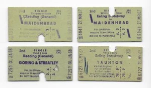 4x Bahntickets BR(W) Single Flexiprinter Reading Ealing Broadway Göring etc. - Bild 1 von 1