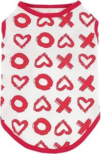 Fitwarm 100% Cotton Valentines Day Dog Shirt XOXO Dogs Clothes Romantic T-Shirts