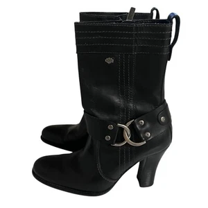 HARLEY-DAVIDSON Womens Leather Heel Boots - Picture 1 of 7