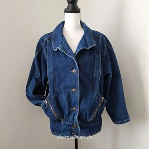 Vintage Gitano Oversized Denim Jacket Dark Wash Women sz Small - Picture 1 of 13