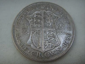 1936 GEORGE V  50% SILVER HALF CROWN - Picture 1 of 1