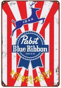 1844 PABST BLAUES BAND BIER BLECHSCHILD 8"X12" - Bild 1 von 1