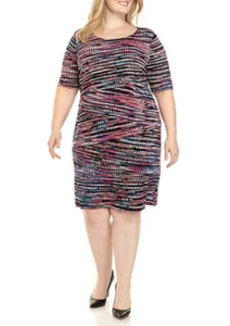 NEW CONNECTED BLACK DOTS CAREER SHEATH DRESS SIZE 16 W WOMEN $98 - Picture 1 of 3