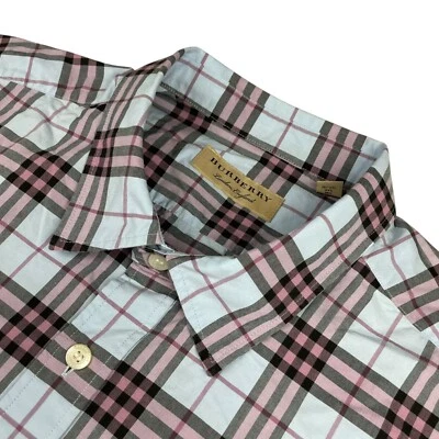 Burberry Men's 100% Cotton L/S Button Shirt Blue/Purple Novacheck Plaid • 2XL - Image 1 of 4