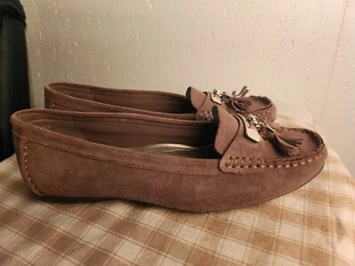 Zapatos Mocasines Anne Klein iflex Para Mujer 7.5 M Marrón Gamuza Sin Cordones #9 Foto 1 de 4