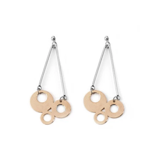 ORECCHINI DONNA TSC PENDENTI COLORE ARGENTO E BRONZO - Immagine 1 di 1