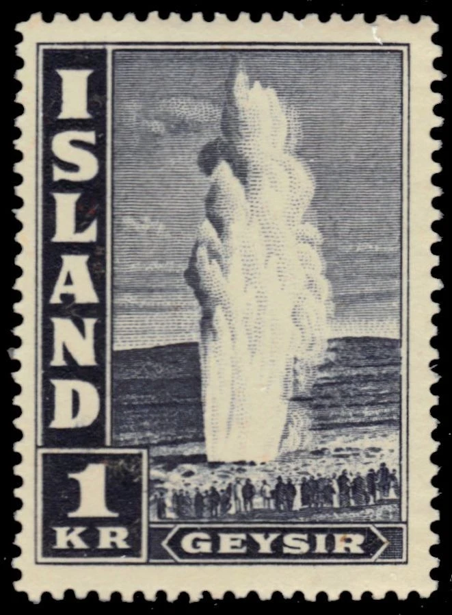 ICELAND 208B - Geyser "1945 Indigo" (pb61374) NH - Image 1 of 1