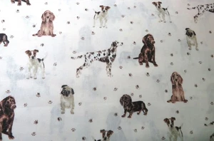 8 Yards Bolt Whimsical Dogs On Cream  100% Cotton Fabric Fabric Traditions - Picture 1 of 2