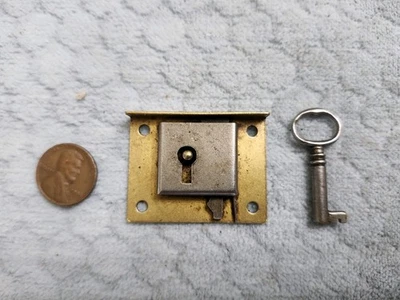 Brass Drawer Lock Semi-mortise Period - Image 1 of 3