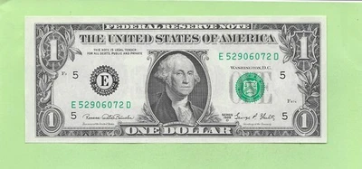 1969D ..UNCIRC $1  E 5290 6072 D  .... 1969D  $1  E-D     NICE NOTE      FRN - Image 1 of 2